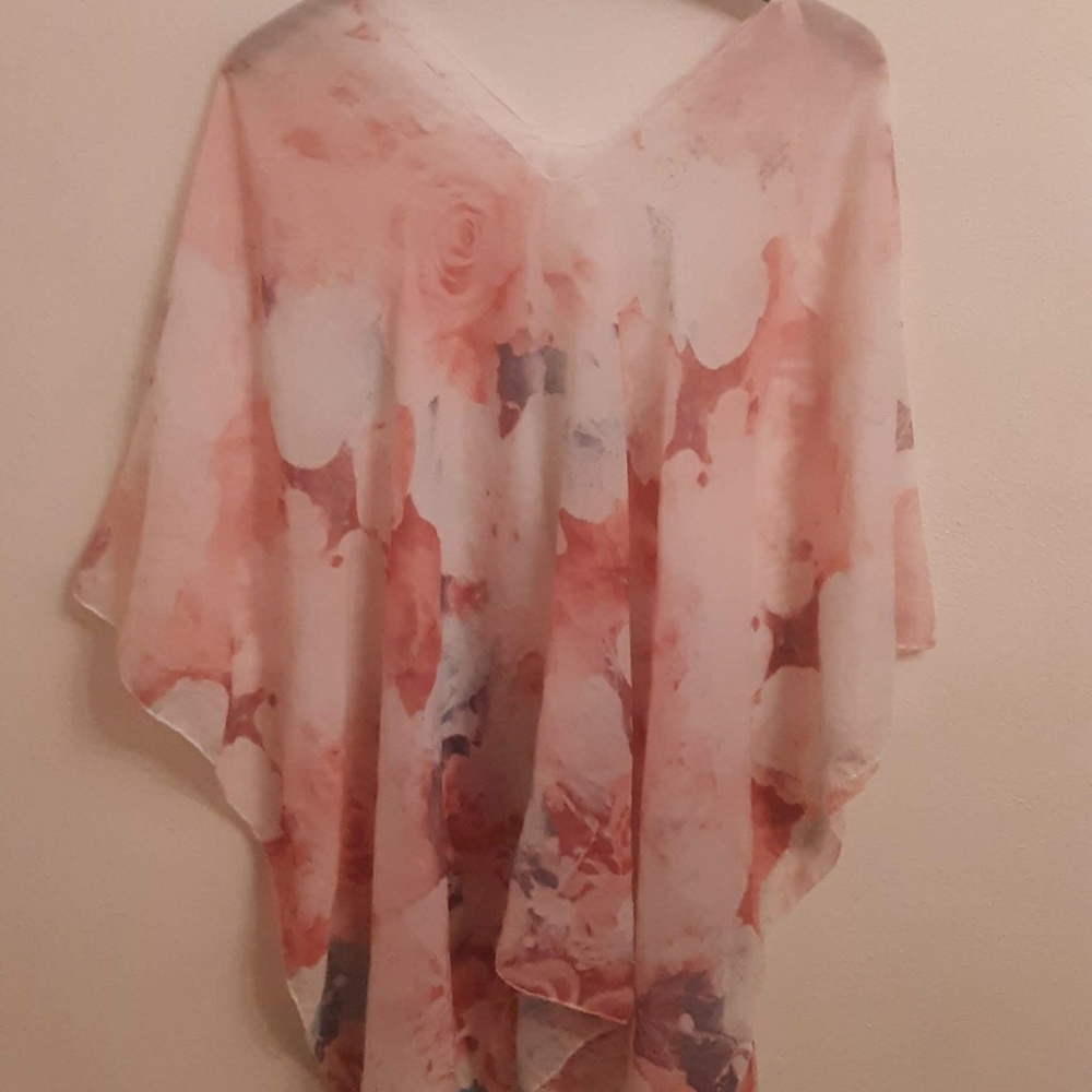Blush pink flowy thin cover up